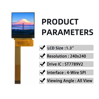 Écran LCD TFT Sharp de 1,3 pouce avec résolution 240x240, interface IPS MIPI, circuit intégré de pilote ST7789V2 pour appareils électroniques intelligents