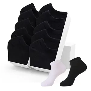 Оптовая продажа, мужские носки, деловые спортивные дышащие однотонные носки-лодочки, женские удобные хлопковые черные носки до щиколотки унисекс
