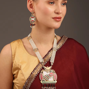Impresionante conjunto de collares tradicionales para mujer, colección de bodas y ropa festiva india a precios al por mayor de India - Product Image 1