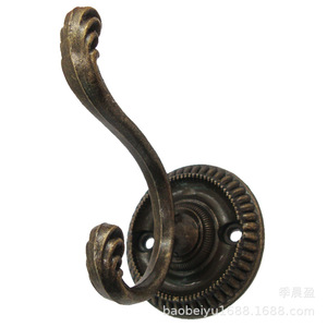 Chengyu Wall Mounted Double <b>Hook</b> 55x60x40mm Self <b>Adhesive</b> European Style Coat Rack <b>Hook</b> - Product Image 3