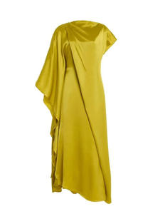 <span class=keywords><strong>Abito</strong></span> <span class=keywords><strong>Elegante</strong></span> <span class=keywords><strong>Giallo</strong></span> Ampio, Nuovo Modello Autunnale, Vestito Lungo da Sera Asimmetrico e Aderente - Product Image 4