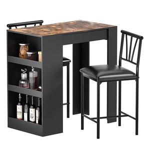 Bàn bar và ghế với kệ lưu trữ tiết kiệm không gian nhà bếp <span class=keywords><strong>Nook</strong></span> ăn sáng bàn ăn đặt với phân - Product Image 1