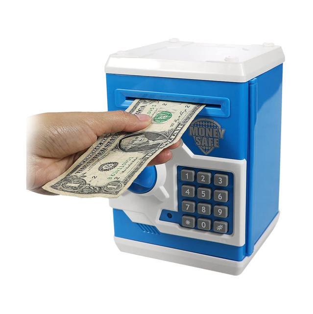 Plastic Electronic Piggy Bank-Mini ATM Coin Bank with Password Lock Union World Model UW1281506 Gift Toy for Kids