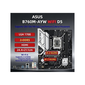 เมนบอร์ด <span class=keywords><strong>ASUS</strong></span> PRIME B760M-AYW WiFi D5 ราคาประหยัด รองรับ LGA1700 สำหรับซีพียู Intel <span class=keywords><strong>I7</strong></span>/I5/I3 รุ่นที่ 12/<span class=keywords><strong>13</strong></span>/14 ชิปเซ็ต B760 รองรับ DDR5 96G PCle4.0 ขนาด Micro-ATX สำหรับคอมพิวเตอร์ตั้งโต๊ะ - Product Image 5