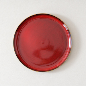 Bestseller Tischgeschirr Vorspeisen-Teller Rot Glasierte Keramik Flache Pasta-Teller für Restaurant Hochzeit Bankett - Product Image 3