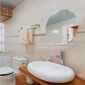 Phòng Tắm Lớn Phòng Ngủ Tường Gương Vát Cạnh Không Khung Trang Trí Nhà Gương Tròn Với Móc - Product Image 5