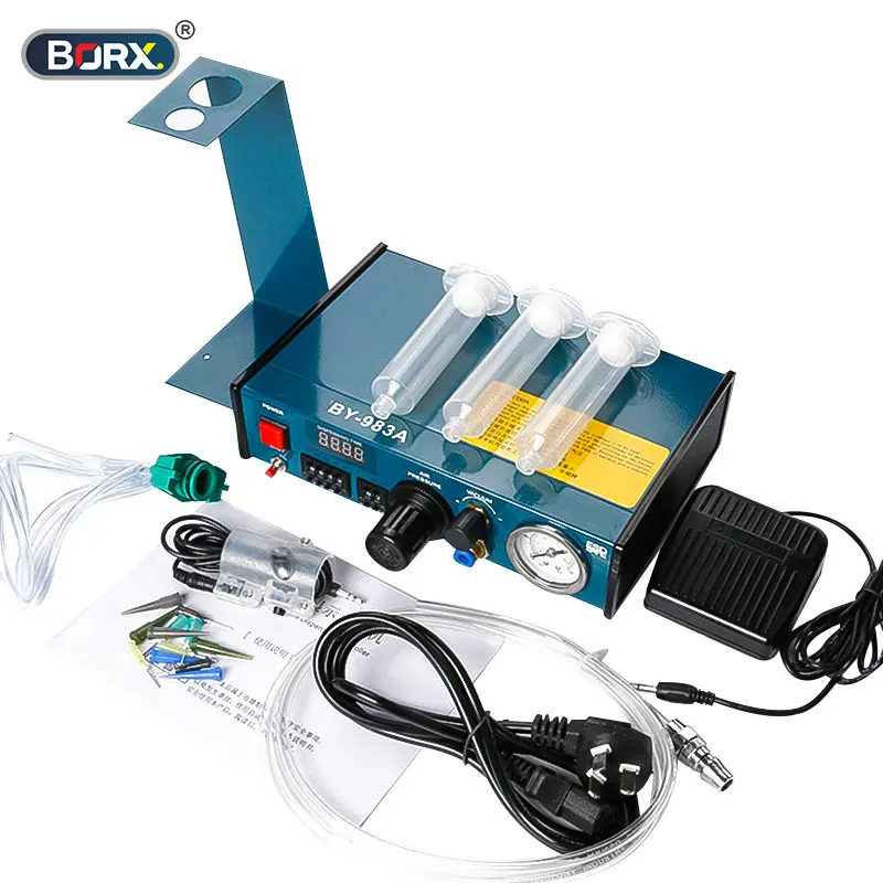 Pneumatic glue dispenser semin automatic gule dispenser 982 epoxy resin liquid dispensing machine for electronic industry