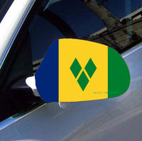 Housse de protection pour rétroviseur de voiture avec drapeau de Sainte-Kitts et Nevis (lot de 2) en tissu extensible avec bords renforcés
