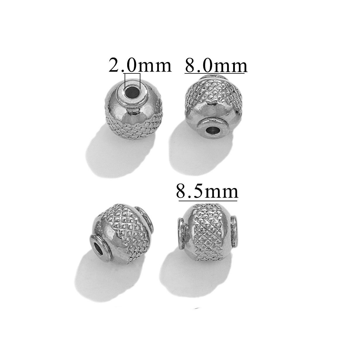 8x2 mesh beads - silver [approx. 2.5g]