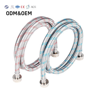 Accessoires de salle de bain, tuyau de douche en acier inoxydable 304, tuyau flexible de plomberie tressé, tuyau d'arrivée d'eau chaude et froide - Product Image 1