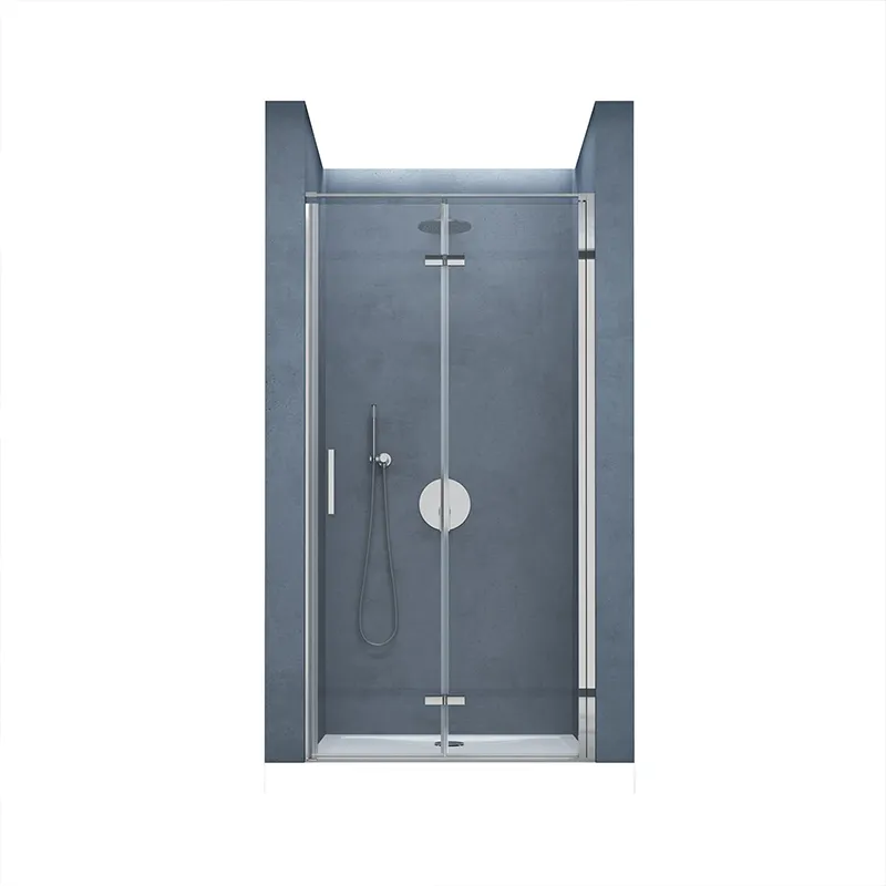 Nuevo diseño Rectángulo Enmarcado Puerta de ducha con bisagras Acero inoxidable Aluminio Vidrio templado Cuarto de Ducha