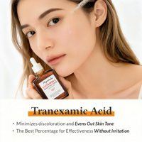 Sérum Éclaircissant Vegan à l'Acide Hyaluronique, Vitamine C, Acide Tranexamique et Niacinamide pour Correction des Taches Brunes – Soin Visage Marque Blanche