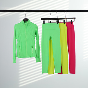 <span class=keywords><strong>Conjunto</strong></span> <span class=keywords><strong>Deportivo</strong></span> de Yoga para Mujer, 2 Piezas, Transpirable, Ajustado, con Cierre, Estilo Sólido - Product Image 2