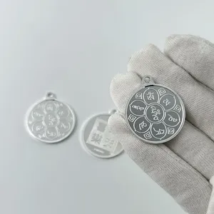 2024 Silver Plated Bright Prayer Coin 1.35mm 2.85mm Thickness Blessing Coin With Top Ring