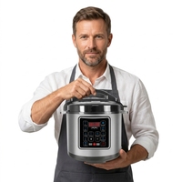 Cuisinière électrique à pression intelligente OEM en acier inoxydable et aluminium, 12-en-1, 5L/6L, cuisson rapide, antiadhésive et sûre pour la maison