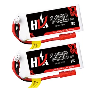 长寿命6.6V 1450Mah 25C 2S Rc Lipo Life Po4电池用于Rc船无线电接收器发射器