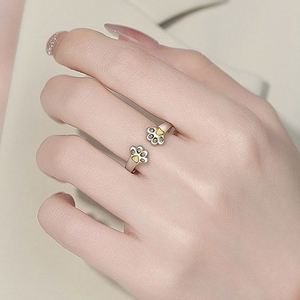Fashionable Trendy <b>Cat</b> Paw Open <b>Ring</b>/Pinky <b>Ring</b> Brass Adjustable Jewelry for Men/Women Unisex Wedding Engagement Gift <b>Ring</b> - Product Image 3