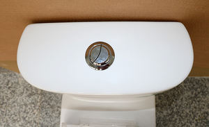 WC monobloc moderne en céramique à chasse siphonique allongée, double chasse, à poser au sol, pour salle de bain - Product Image 4