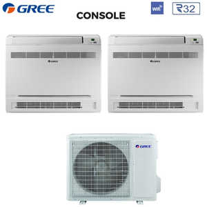 Gree Dual Split Inverter Console 9 + 9 Climatiseur avec GWHD18NK6KO R-32 Wi-Fi intégré 9000 + 9000 - Product Image 1