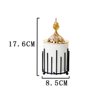 Brûleur d'arôme de style arabe minimaliste élégant fait à la main en métal et en céramique Rose bougeoir parfumé décoration de la maison pour l'Aïd