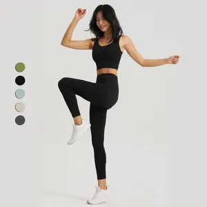 2023 Personalizado Push Up Compressão Yoga Vestuário Workout Vestuário Sports Wear Mulheres Fitness Bra Ginásio Leggings Yoga Conjuntos