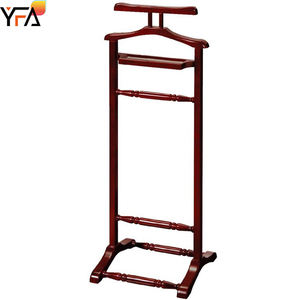 Perchero de madera para sala de estar de Hotel de alta calidad, perchero para traje de pie, Perchero de madera roja - Product Image 6
