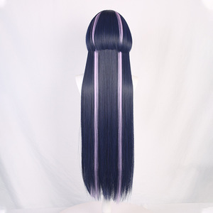 Genshin Impact peluca <span class=keywords><strong>Scaramouche</strong></span> azul de seda de alta temperatura pelo corto y liso Cosplay Anime peluca - Product Image 5