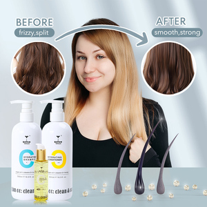 Shampoo et revitalisant hydratants au miel pour les soins capillaires avec logo personnalisé, sérum à l'huile d'argan pour les cheveux, shampooing réparateur nourrissant - Product Image 3
