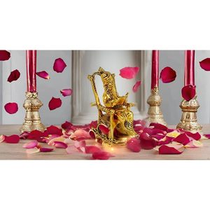 รูปปั้นพระพิฆเนศทำจากทองเหลืองรูปปั้นฮินดูพระพิฆเนศพิฆเนศอ่านรามายณาเก้าอี้รูปปั้นเทวรูปสำหรับตกแต่งบ้านและสำนักงาน - Product Image 4