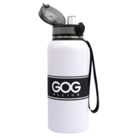 Termo de Metal aislado al vacío, botella de agua de acero inoxidable, sin BPA, con tapa táctil, 32 oz