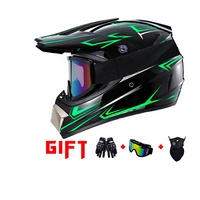 Casque intégral VIRTUE pour enfants, adolescents et adultes, pour kart électrique tout-terrain, avec coque en ABS, lignes graphiques noires et vertes