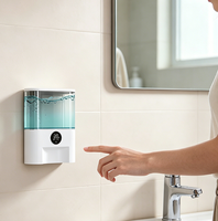 Distributeur automatique de bain de bouche mural portable, rechargeable, 500 ml, sans contact, avec logo personnalisé, pour enfants, adultes et couples, idéal pour la salle de bain