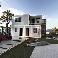 Conteneur d'expédition moderne en acier extensible de 20 pieds, maison mobile préfabriquée, remorque pliante pour villa