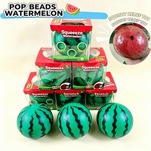 For Bestseller Large Squishy Rubber Watermelon Strawberry Squeeze Toys Realistic Fruit Stress-relief Balls Popping <b>Beads</b> - Product Image 1