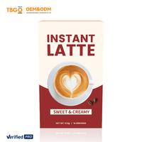 TBG OEM Café instantané à saveur de latte Formule 6-en-1 avec crémier non laitier et poudre d'huile de noix de coco Texture lisse Marque privée