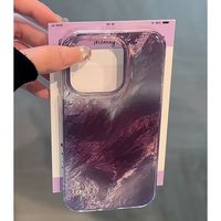 IPhone 15 için uygun Pro Max durumda, yeni degrade derin mor kalp darbeye telefon kılıfı