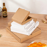 Boîte à pizza rigide écologique personnalisée, plusieurs tailles, pelliculage mat, impression logo quadricolore, papier kraft