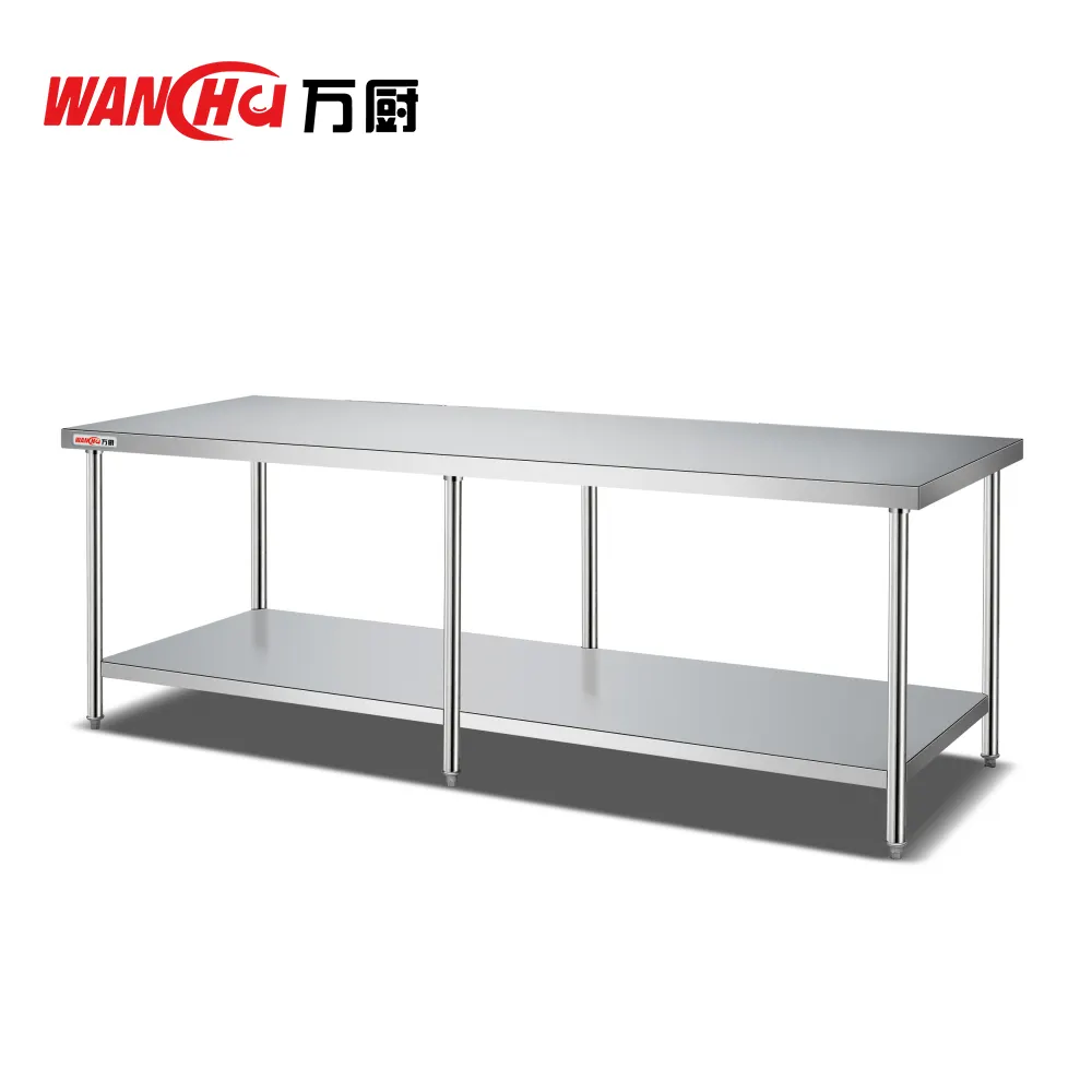 restaurant kitchen equipment 2 Tiers Work Bench Factory Australia stainless steel 304 assembly chef work table with under shelf