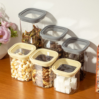 Grand bocal de conservation en verre transparent à parois droites, compatible lave-vaisselle, style minimaliste avec couvercle hermétique pour la conservation des aliments