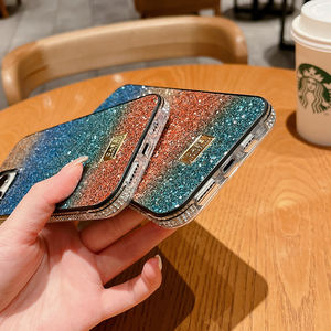 Funda protectora de lujo para <span class=keywords><strong>iPhone</strong></span> y Samsung, carcasa de diamante híbrido de TPU y PC con brillo degradado brillante a prueba de golpes, 360 - Product Image 4