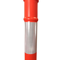 Poste Delimitador Flexible de PVC para Montaje en Superficie, Poste Guía para Carreteras, Señalización de Seguridad Vial, Poste Delimitador de EVA