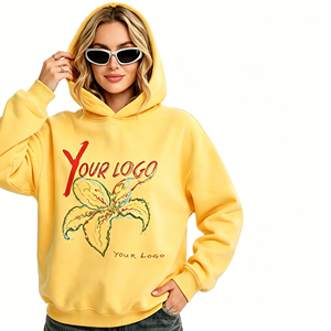 Vente en gros : Nouveauté – Sweat à capuche personnalisable avec logo imprimé pour femme, coupe ample, style rétro américain, décontracté, pour l'hiver et l'automne - Product Image 4
