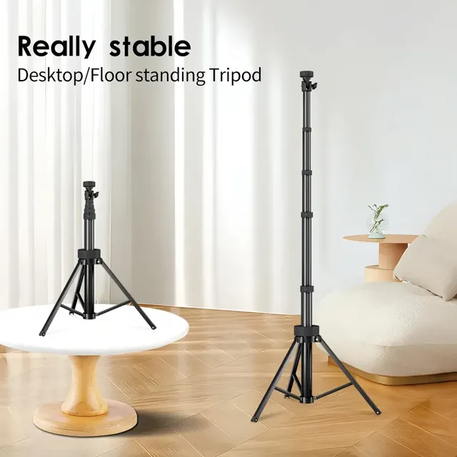 New Adjustable Mini Gimbal Desk Stand Mobile Phone Selfie Stick Tripod
