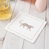 OOLIMA Serviette de cocktail jetable 100*100mm 1 pli pâte de bois vierge Serviette de table Airlaid