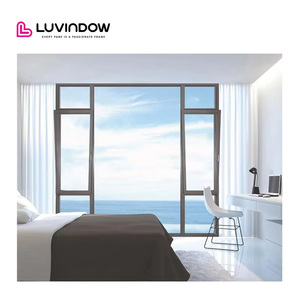European Hot Sale Modern Minimal Aluminum <strong>Windows</strong> Luvindow Customized Fully Tempered Safety Tilt and Turn Casement <strong>Window</strong>