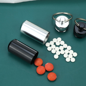 Aluminum Alloy <b>Pill</b> Storage <b>Case</b> Compact Portable Keychain Mini Bottle <b>For</b> Medication Carrying - Product Image 3