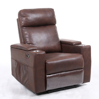 Fauteuil inclinable électrique en cuir, fabrication sur mesure, porte-gobelets, boîte de rangement, canapé inclinable