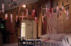 Décorations de fête d'Halloween Bannière sanglante <span class=keywords><strong>Horreur</strong></span> Effrayant Guirlande Décorations pour <span class=keywords><strong>Thriller</strong></span> <span class=keywords><strong>Film</strong></span> Thème Spooky Prop Fournitures - Product Image 5