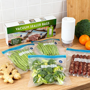 <b>Vacuum</b> Sealer <b>Bags</b> Blue Rectangle BPA Free Food Storage With Electric Pump Kit For Preserving Freshness - Product Image 1