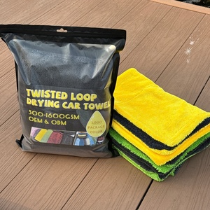 Car <b>Drying</b> <b>Towels</b> Microfiber <b>Towels</b> for Car 1400GSM Ultra-Absorbent Streak Free Premium Double Car Detailing Twisted-Loop <b>Towel</b> - Product Image 1